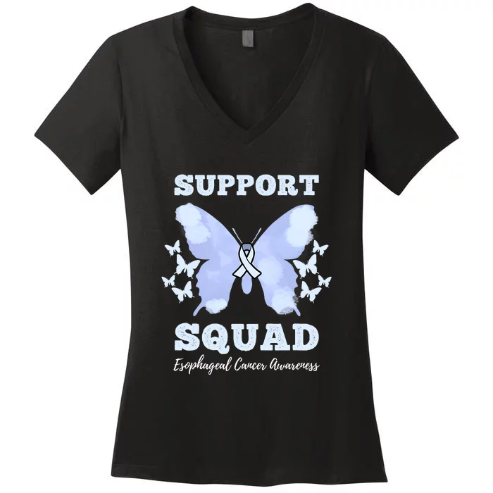 Funny Support Squad Esophageal Cancer Awareness Women's V-Neck T-Shirt