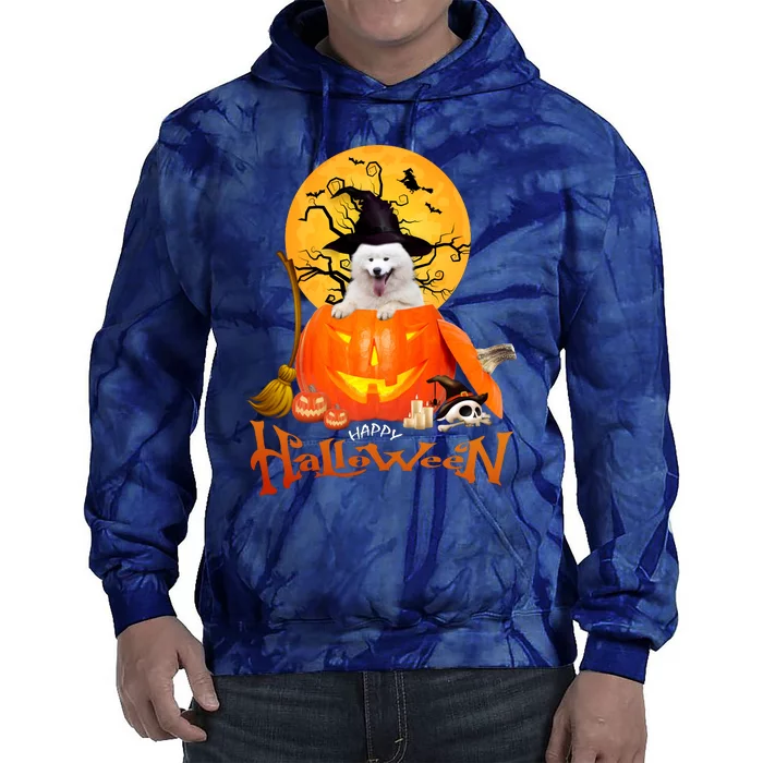 Funny Samoyed Spooky Halloween Tie Dye Hoodie