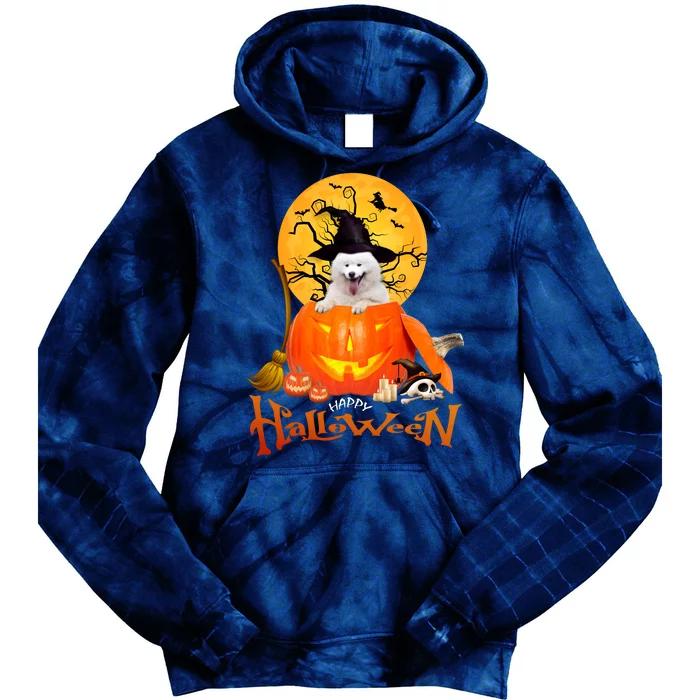 Funny Samoyed Spooky Halloween Tie Dye Hoodie