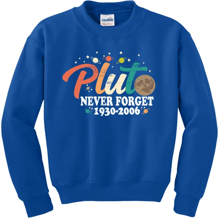 Funny Space Science Pluto Never Forget Astronomy Solar Nerdy Great Gift Kids Sweatshirt