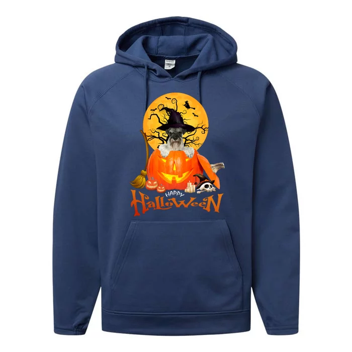 Funny Schnauzer Spooky Halloween Performance Fleece Hoodie