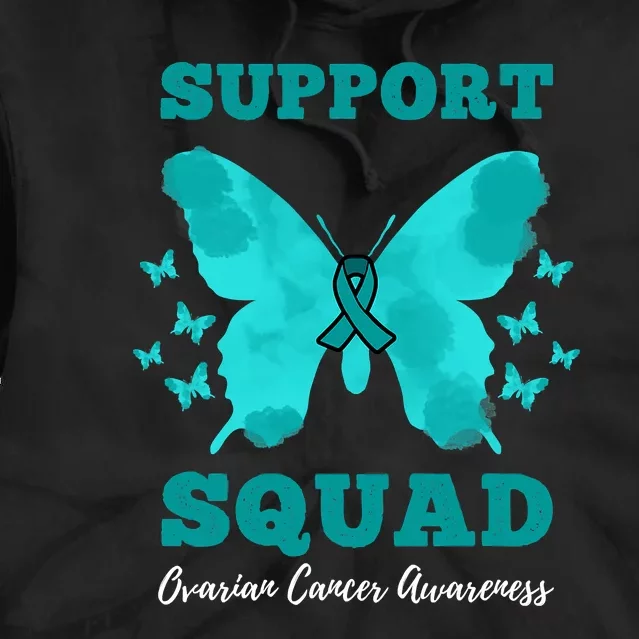 Funny Support Squad Ovarian Cancer Awareness Tie Dye Hoodie