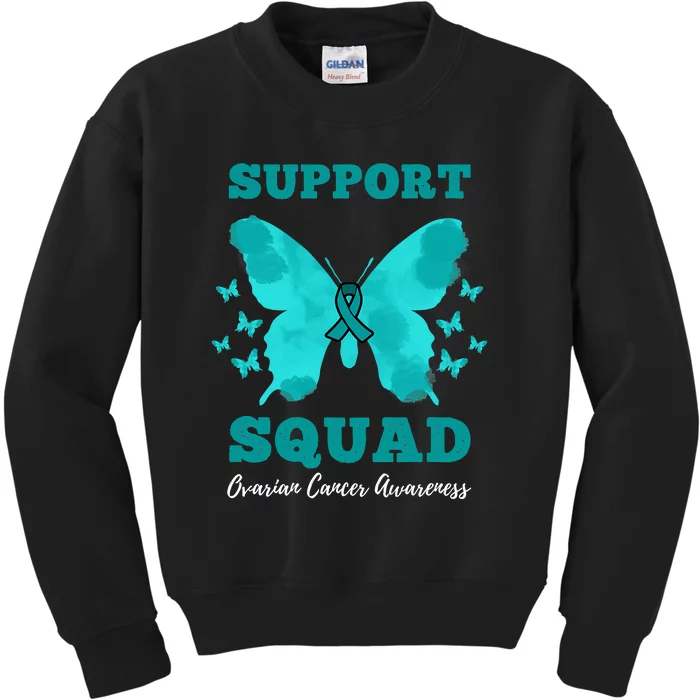 Funny Support Squad Ovarian Cancer Awareness Kids Sweatshirt