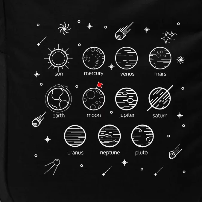 funny Solar System Planets Science Space Astronaut Impact Tech Backpack