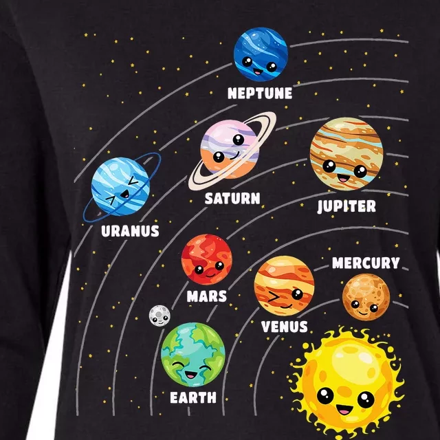 funny Solar System Planets Science Space Astronaut Womens Cotton Relaxed Long Sleeve T-Shirt