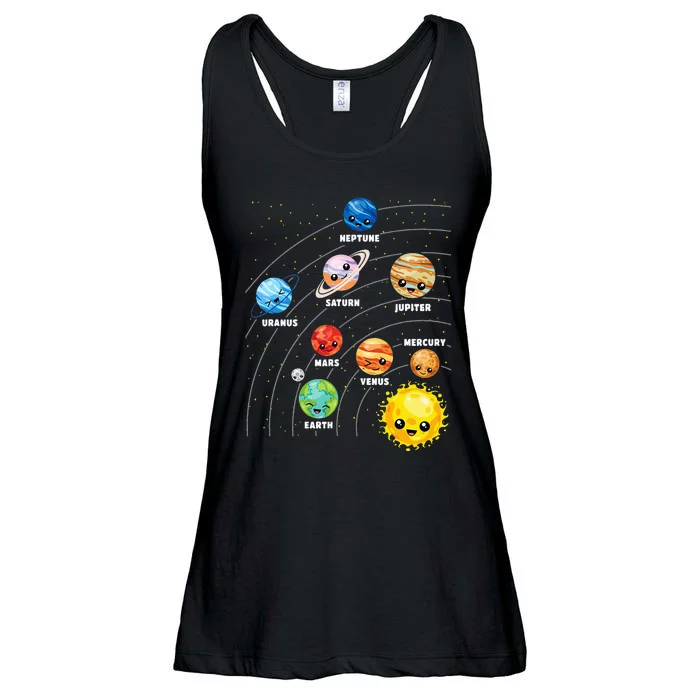 funny Solar System Planets Science Space Astronaut Ladies Essential Flowy Tank