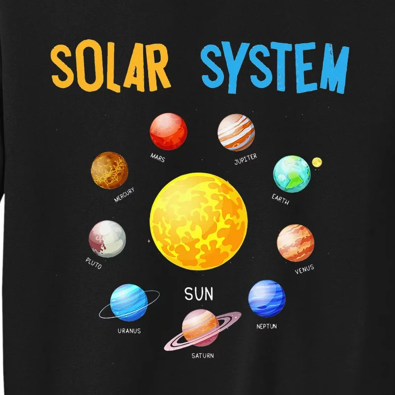 funny Solar System Planets Science Space Astronaut Tall Sweatshirt