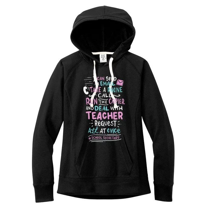 Funny School Secretary Gift Women's Fleece Hoodie