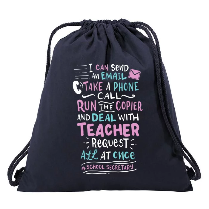 Funny School Secretary Gift Drawstring Bag