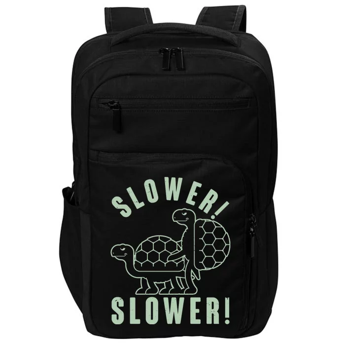 Funny Slower Slower Two Turtles Impact Tech Backpack