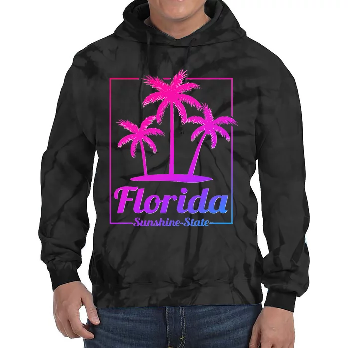 Florida Sunshine State Retro Look Tie Dye Hoodie