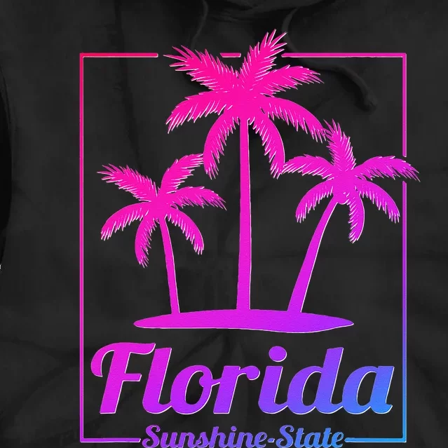 Florida Sunshine State Retro Look Tie Dye Hoodie