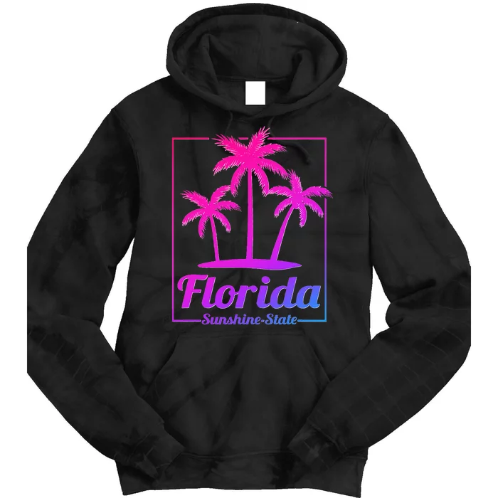 Florida Sunshine State Retro Look Tie Dye Hoodie