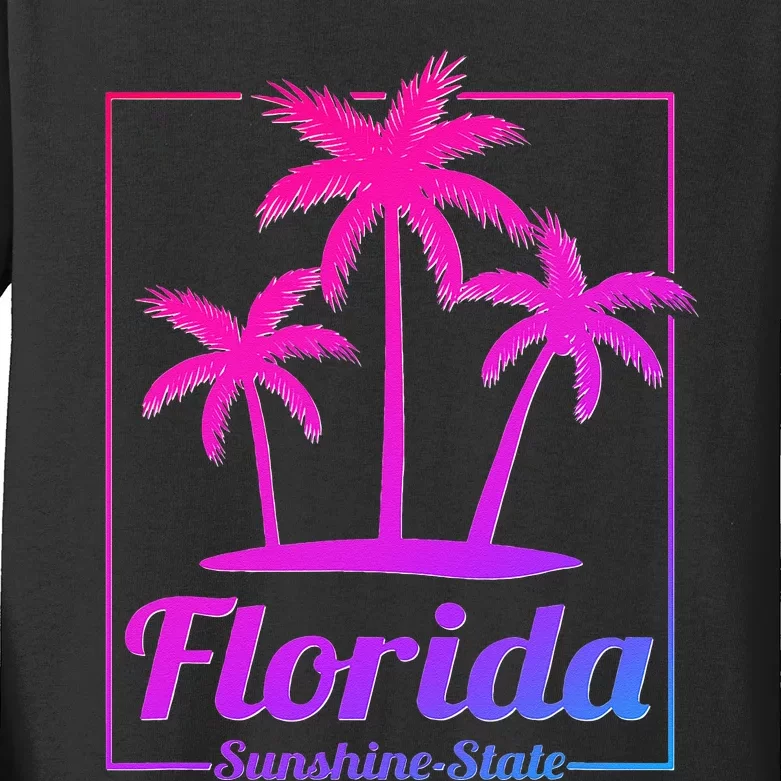 Florida Sunshine State Retro Look Kids Long Sleeve Shirt