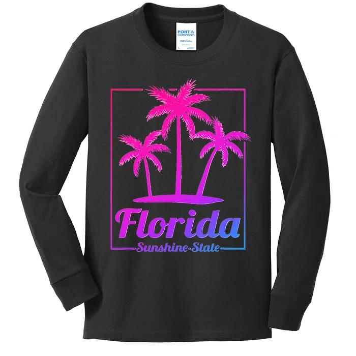 Florida Sunshine State Retro Look Kids Long Sleeve Shirt