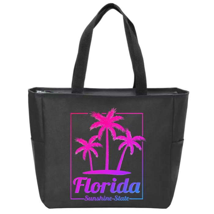 Florida Sunshine State Retro Look Zip Tote Bag