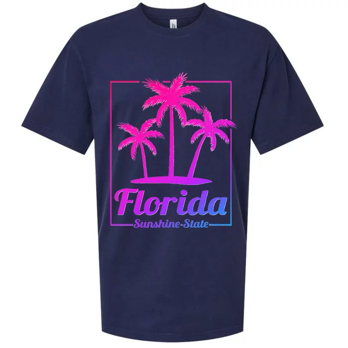 Florida Sunshine State Retro Look Sueded Cloud Jersey T-Shirt