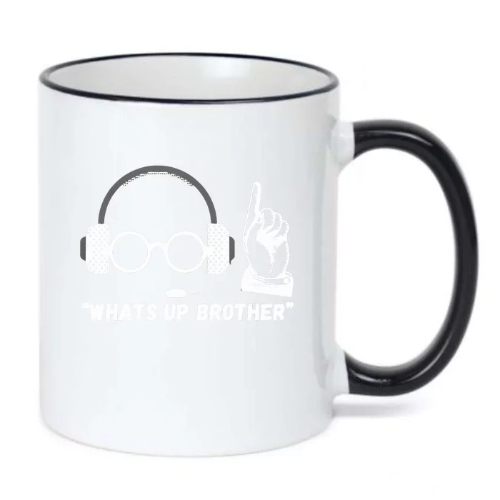 Funny Sketch Streamer Whats Up Brother Black Color Changing Mug