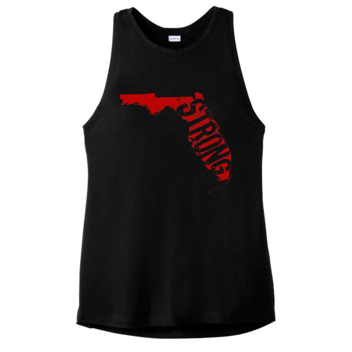 Florida Strong Support For Florida Distressed State Ladies Tri-Blend Wicking Tank