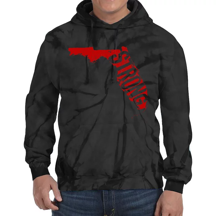 Florida Strong Support For Florida Distressed State Tie Dye Hoodie