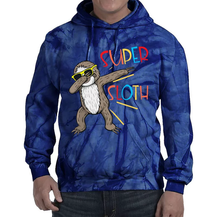 Funny Super Sloth Superhero Dabbing Dance Move Dab Tie Dye Hoodie