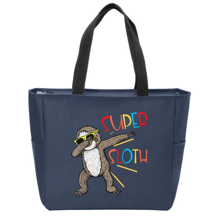 Funny Super Sloth Superhero Dabbing Dance Move Dab Zip Tote Bag