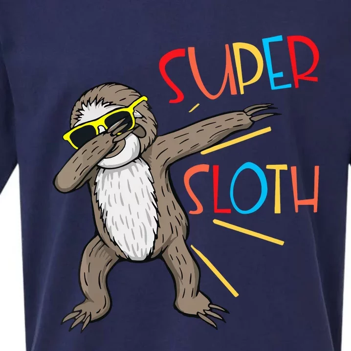 Funny Super Sloth Superhero Dabbing Dance Move Dab Sueded Cloud Jersey T-Shirt