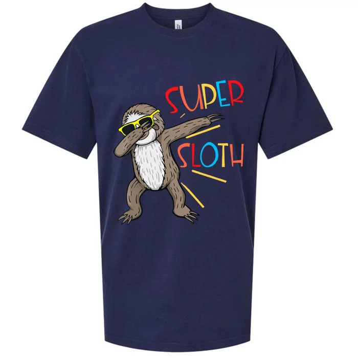 Funny Super Sloth Superhero Dabbing Dance Move Dab Sueded Cloud Jersey T-Shirt