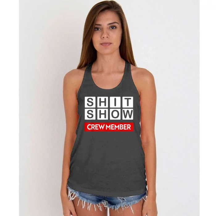 Funny Shit Show Crew Member Women's Knotted Racerback Tank