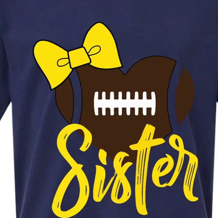 Football Sister Shirts Football Sister Bow Shirts Yellow Gold Sueded Cloud Jersey T-Shirt