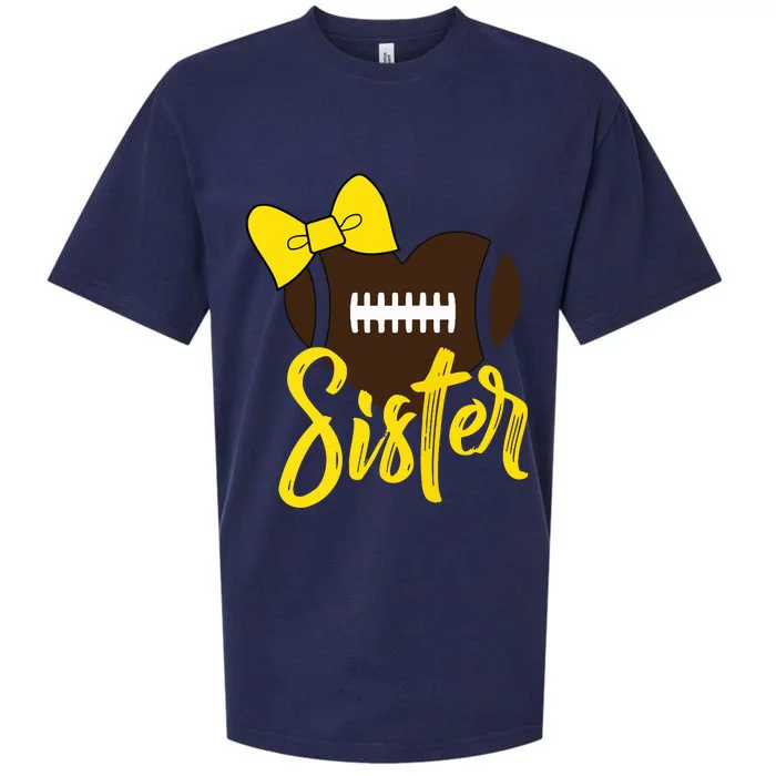 Football Sister Shirts Football Sister Bow Shirts Yellow Gold Sueded Cloud Jersey T-Shirt