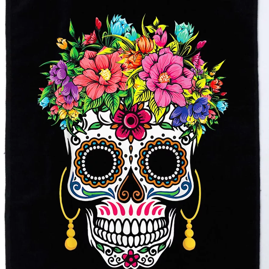 Flower Sugar Skull Souls Day Muertos Day Of Dead Halloween Platinum Collection Golf Towel