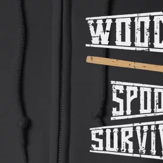 Funny Spoon Survivor For Winner I Survived The Wooden Spoon Full Zip Hoodie