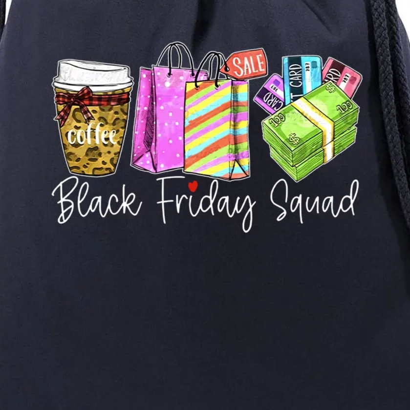 Friday Shopping Squad Christmas Black Shopping Family Group Gift Drawstring Bag