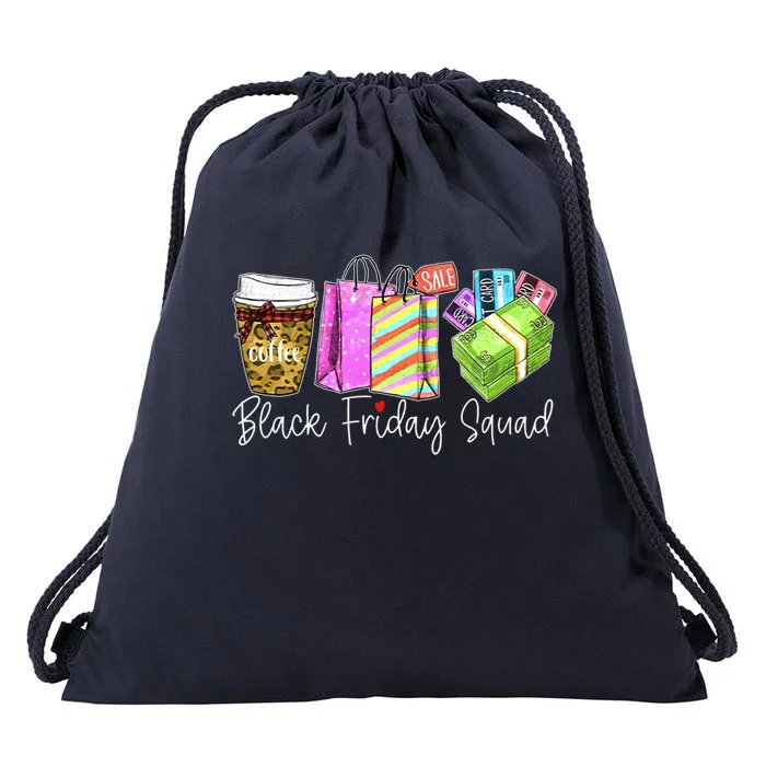 Friday Shopping Squad Christmas Black Shopping Family Group Gift Drawstring Bag