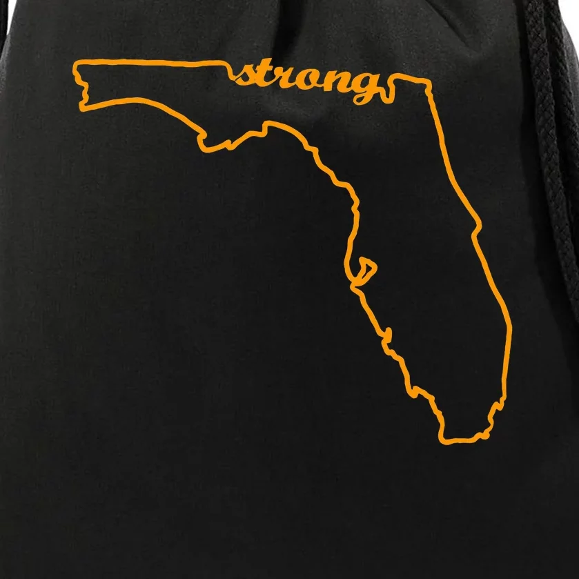 Florida Strong State Outline Florida Strong Drawstring Bag