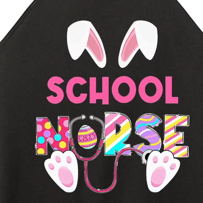 Funny Stethoscope School Nurse Bunny Easter Day Matching Women’s Perfect Tri Rocker Tank