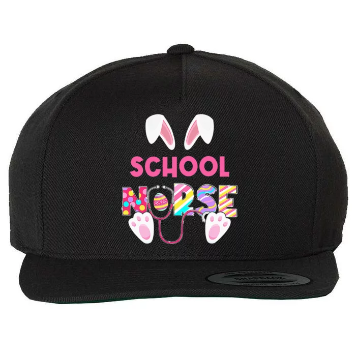 Funny Stethoscope School Nurse Bunny Easter Day Matching Wool Snapback Cap