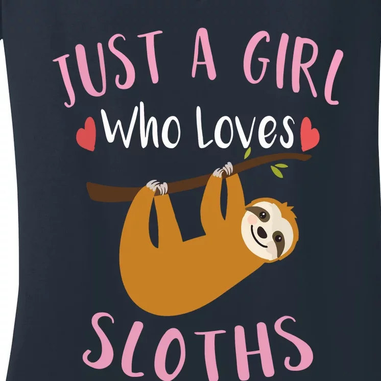 Funny Sloth Shirts For Who Loves Sloths Women's V-Neck T-Shirt