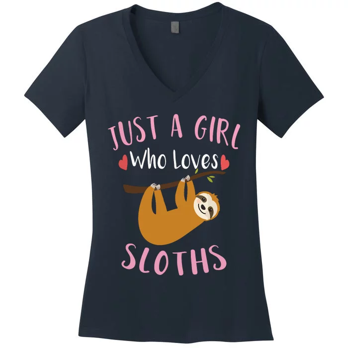 Funny Sloth Shirts For Who Loves Sloths Women's V-Neck T-Shirt