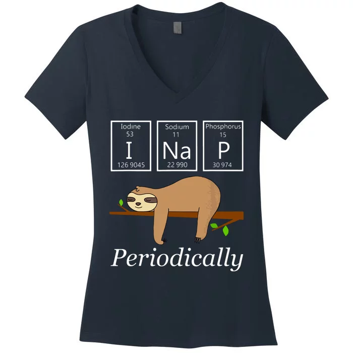 Funny Science Sloth Shirts I Nap Periodically Sloths Lovers Women's V-Neck T-Shirt