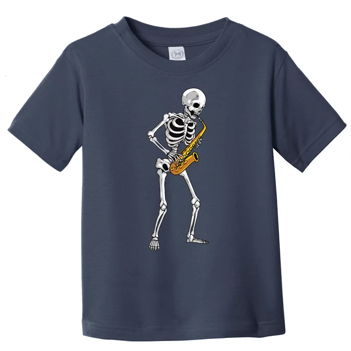 Funny Saxophone Skeleton For Men Women Saxophone Player Sax Toddler T-Shirt