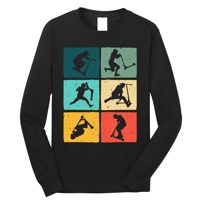 Funny Scooters Stunt Vintage Art For Men Women Best Riders Long Sleeve Shirt