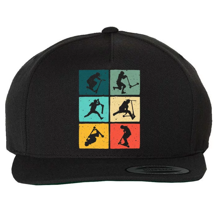 Funny Scooters Stunt Vintage Art For Men Women Best Riders Wool Snapback Cap