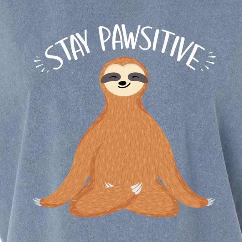 Funny Sloth Stay Pawsitive Yoga Sloth Lover Gift Garment-Dyed Women's Muscle Tee