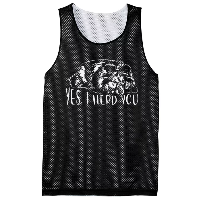 Funny Shetland Sheepdog Sheltie I Herd You Dog Saying Mesh Reversible Basketball Jersey Tank