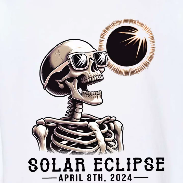 Funny Skeleton Solar Eclipse April 8th 2024 Garment-Dyed Sweatshirt