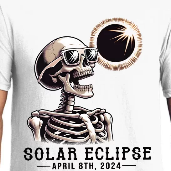 Funny Skeleton Solar Eclipse April 8th 2024 Pajama Set