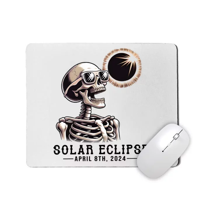 Funny Skeleton Solar Eclipse April 8th 2024 Mousepad