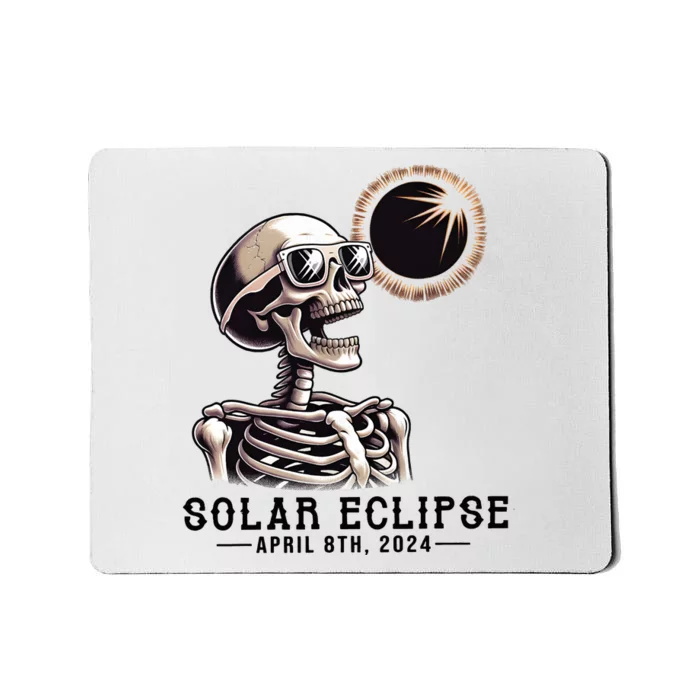 Funny Skeleton Solar Eclipse April 8th 2024 Mousepad